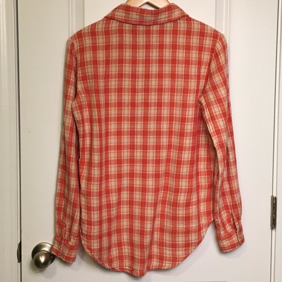 Button Front Cotton Plaid Shirt XS - Picture 2 of 7